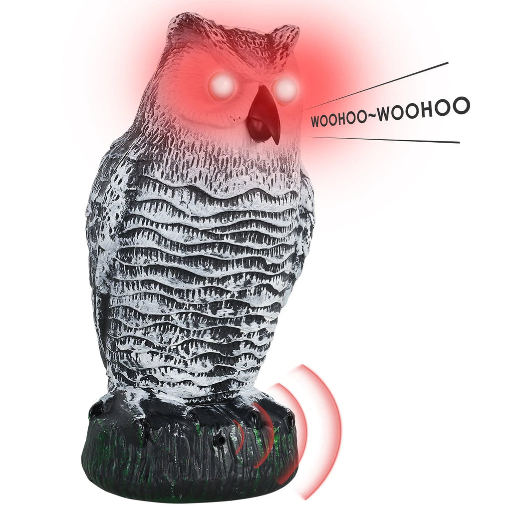 Realistic Owl Decoy – Humane Bird Repeller for Gardens