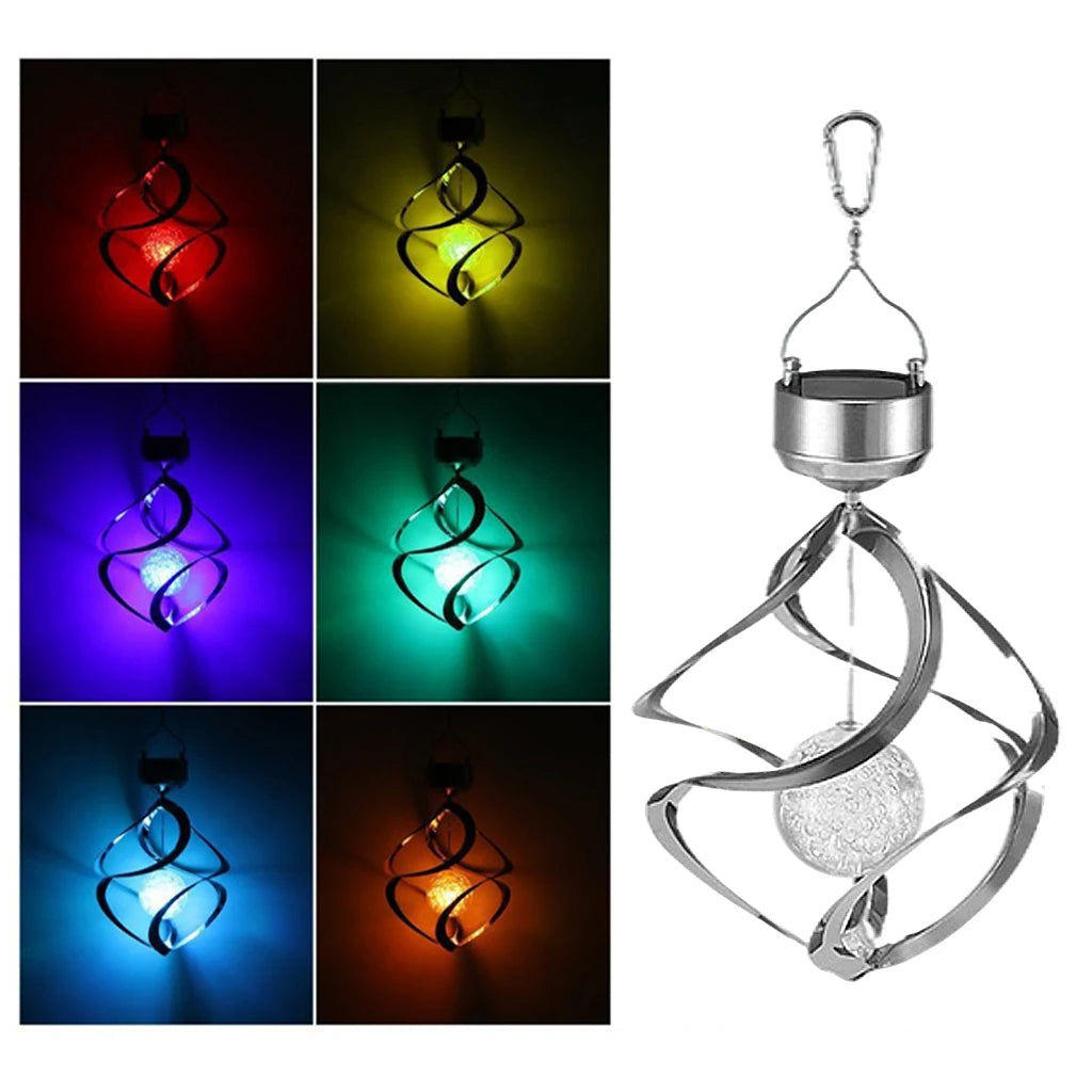 Solar LED Wind Chime Spinner Light for Garden & Patio
