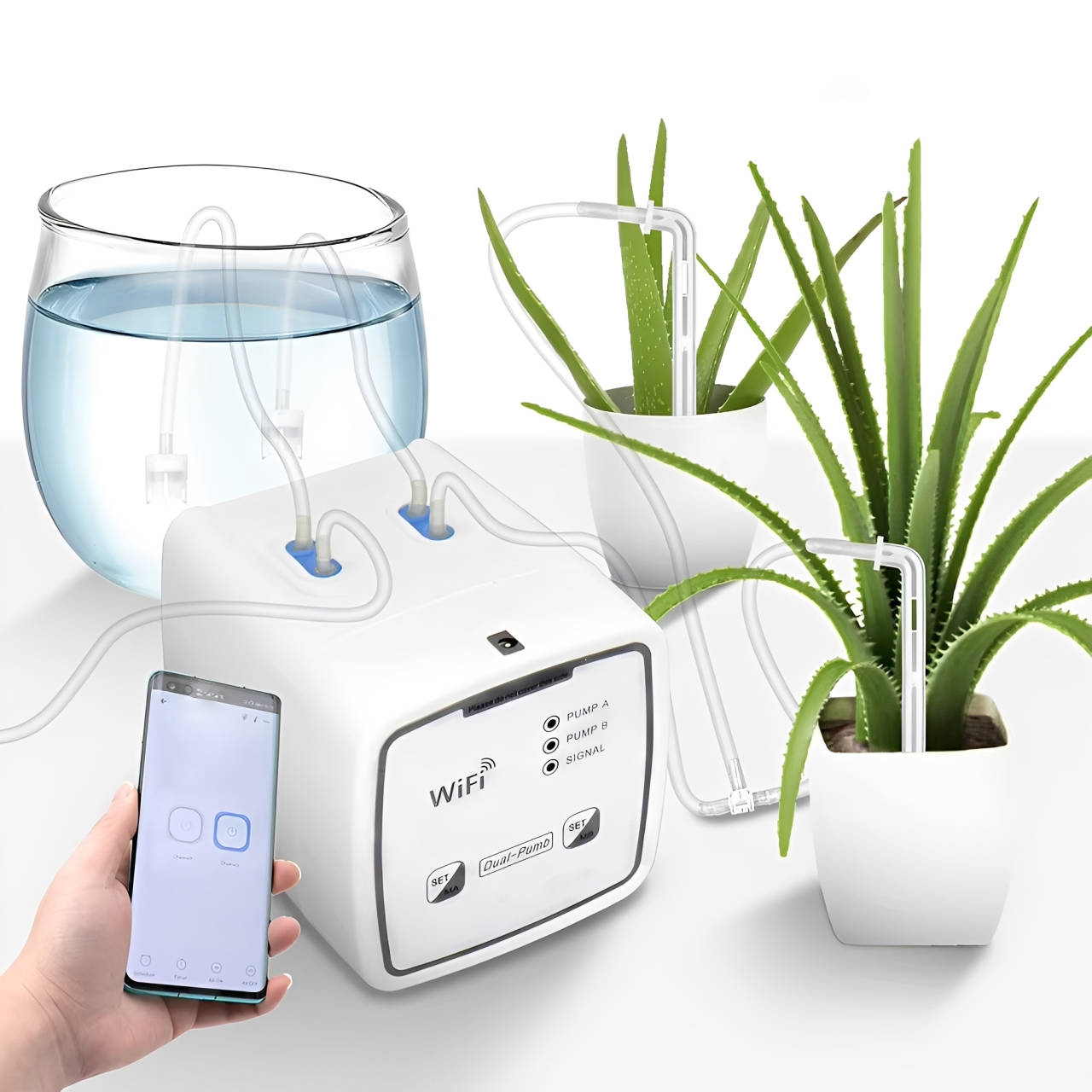 WiFi Smart Plant Waterer - Automatic Drip System for 20 Pots