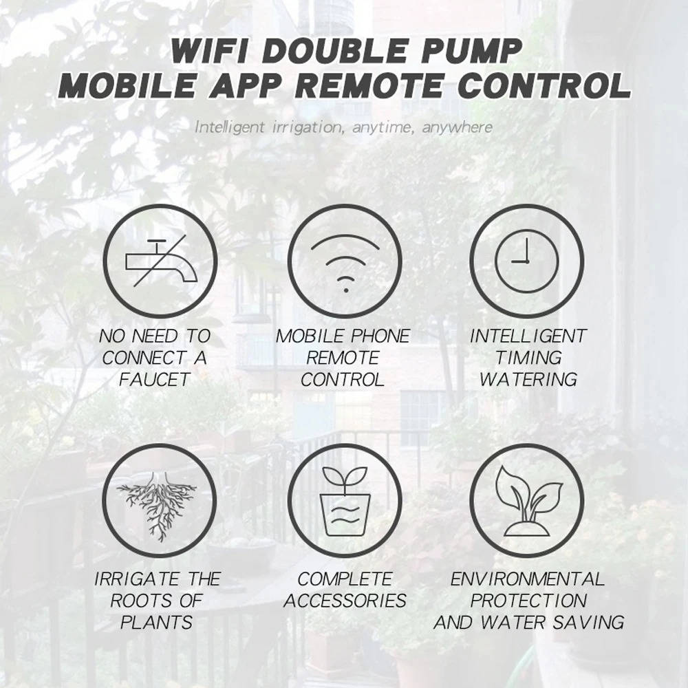 WiFi Smart Plant Waterer - Automatic Drip System for 20 Pots