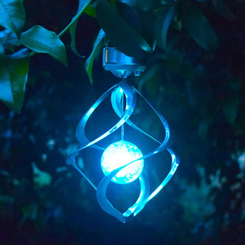 Solar LED Wind Chime Spinner Light for Garden & Patio