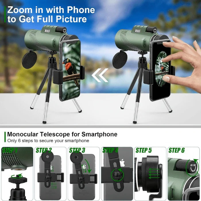 Handheld Compact Monocular with 600x Zoom